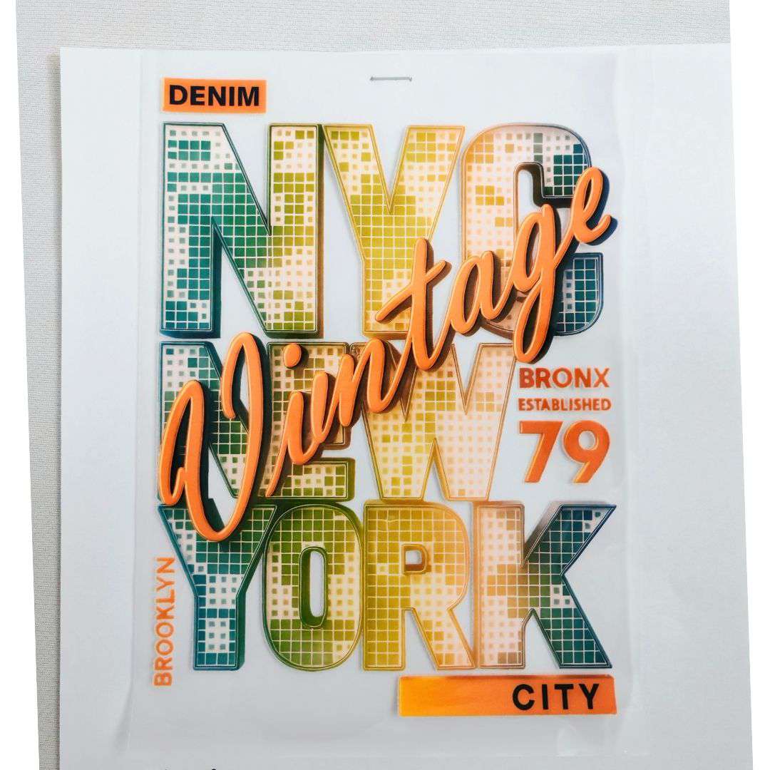NYC New York Vintage Design  - DTF Emboss Sticker