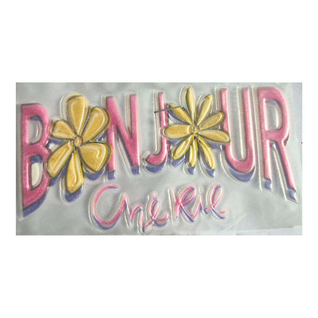 Bonjour TPU Glitter Chest Print