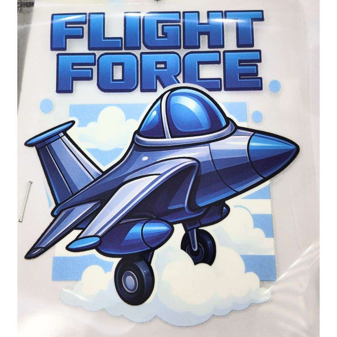 Flight Force Design Kids DTF Emboss Stickers