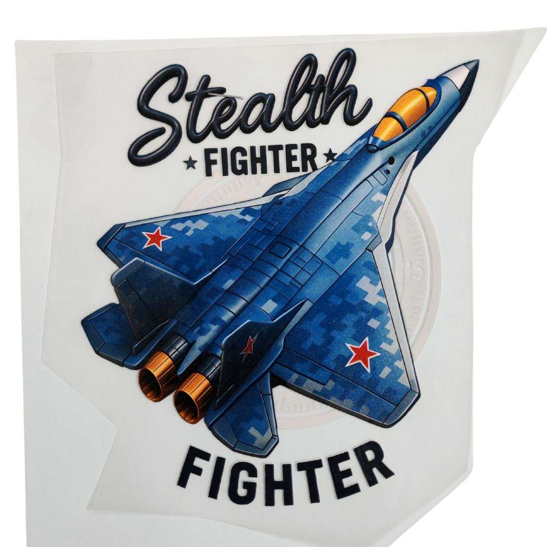 Stealth Fighter Design  - DTF Emboss Sticker