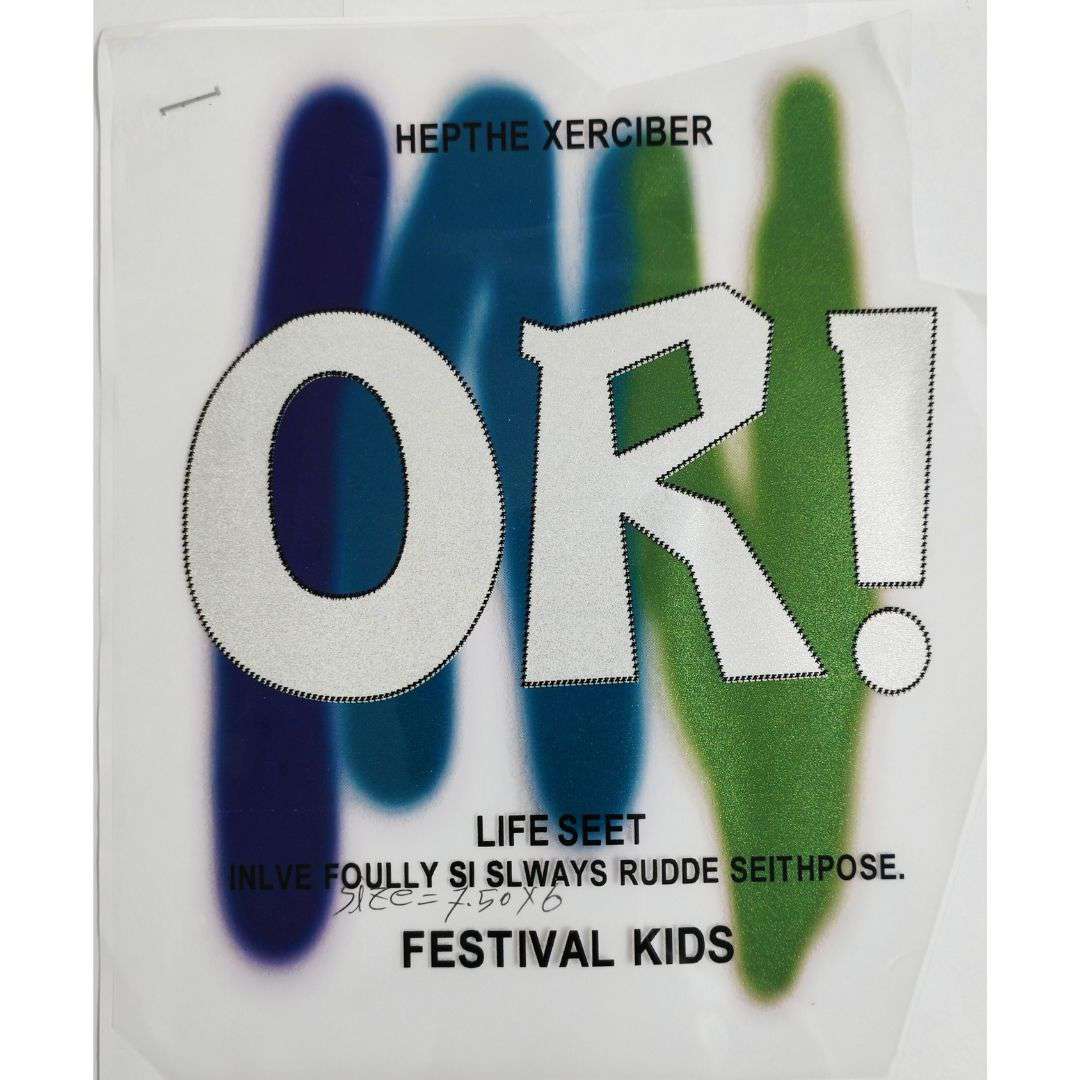 Big OK! Design - DTF Glitter Emboss  Sticker