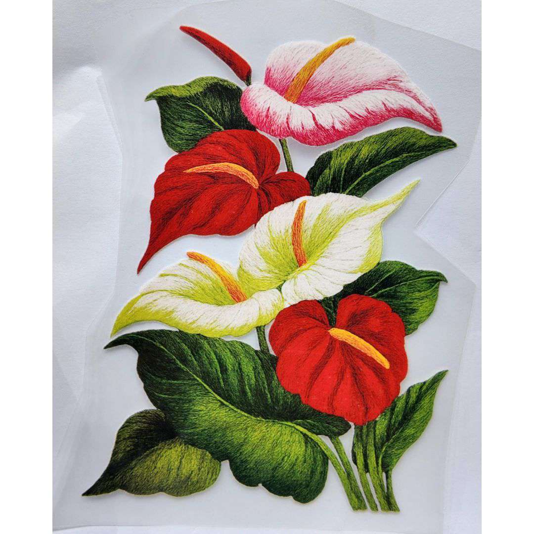 Flower Style 17 Girls DTF Emboss Sticker