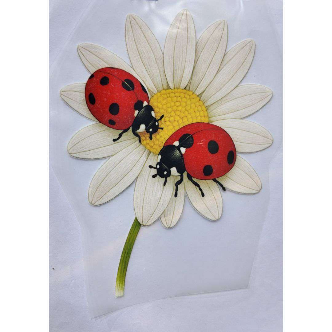 Sunflower and Bee Design Girls DTF Emboss Sticker