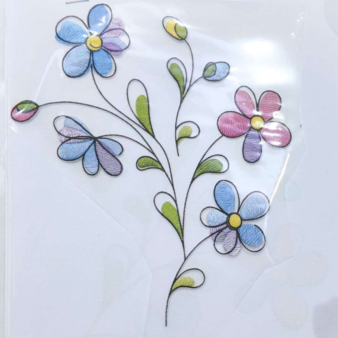 Flower Embroidery DTF Puff Sticker Style - 6