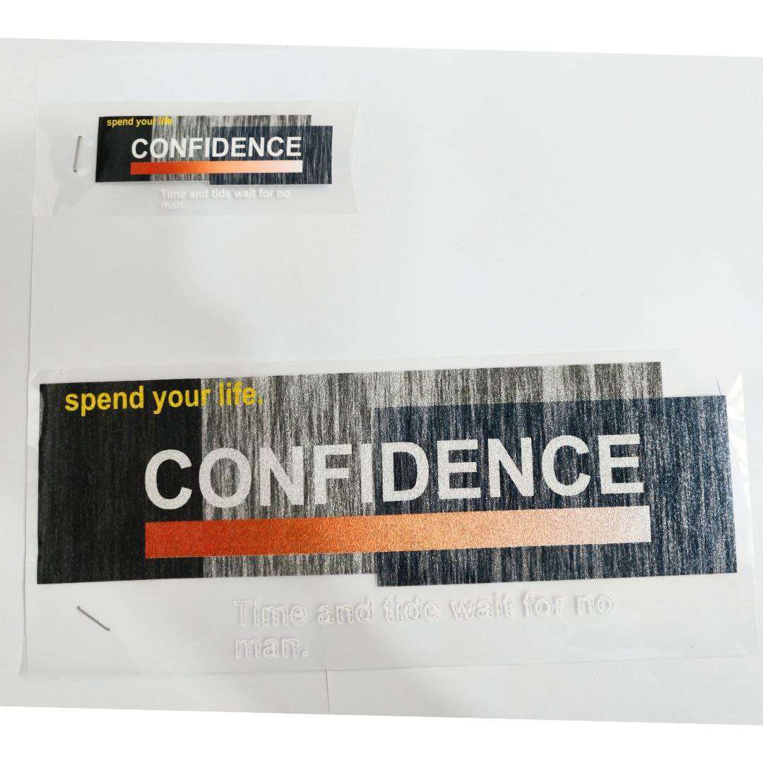 Confidence Design - DTF Glitter Emboss  Sticker