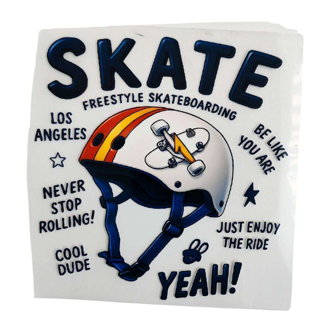 Skate Freestyle Skateboarding Design  - DTF Emboss Sticker
