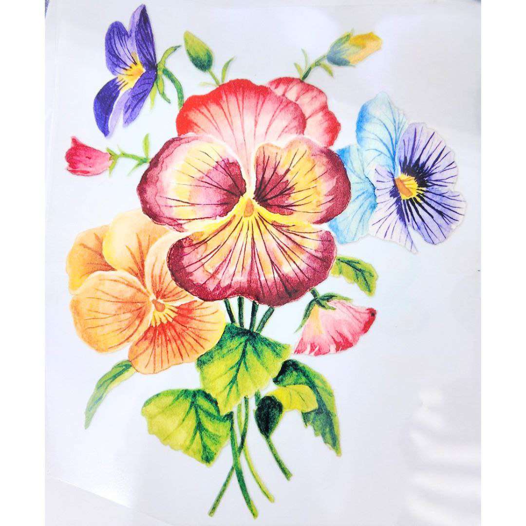 Flower Style 3 Girls DTF Emboss Sticker