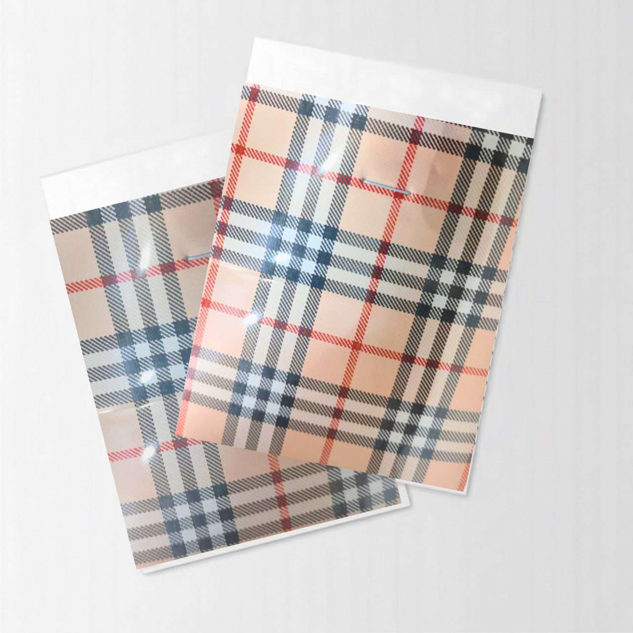 UV Printed Black, White and Red Check Design High-density vinyl