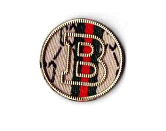 Gucci B embroidered monogram heat transfer logo