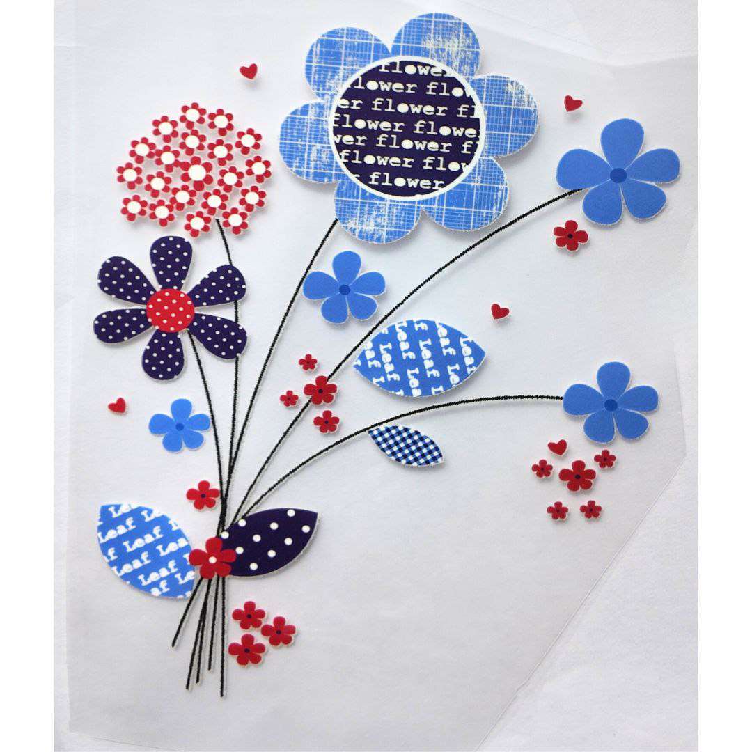 Flower Style 2 Girls DTF Emboss Sticker