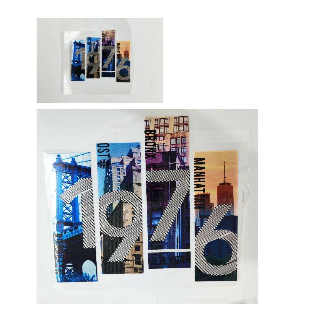 1976 Design - DTF Glitter Emboss  Sticker