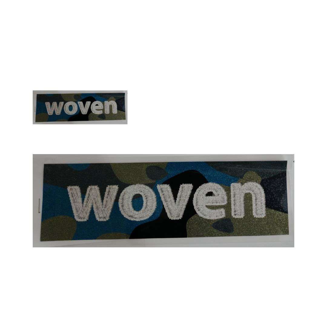 Woven Design - DTF Glitter Emboss  Sticker