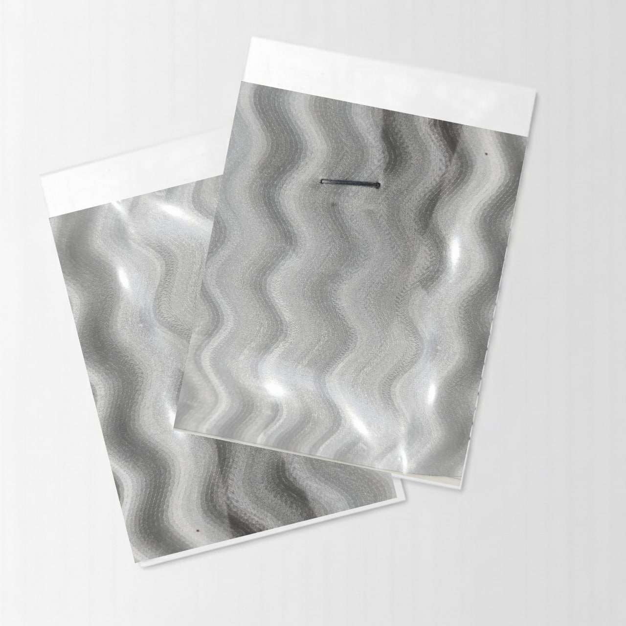 3D Wave Silver Color PU Vinyl