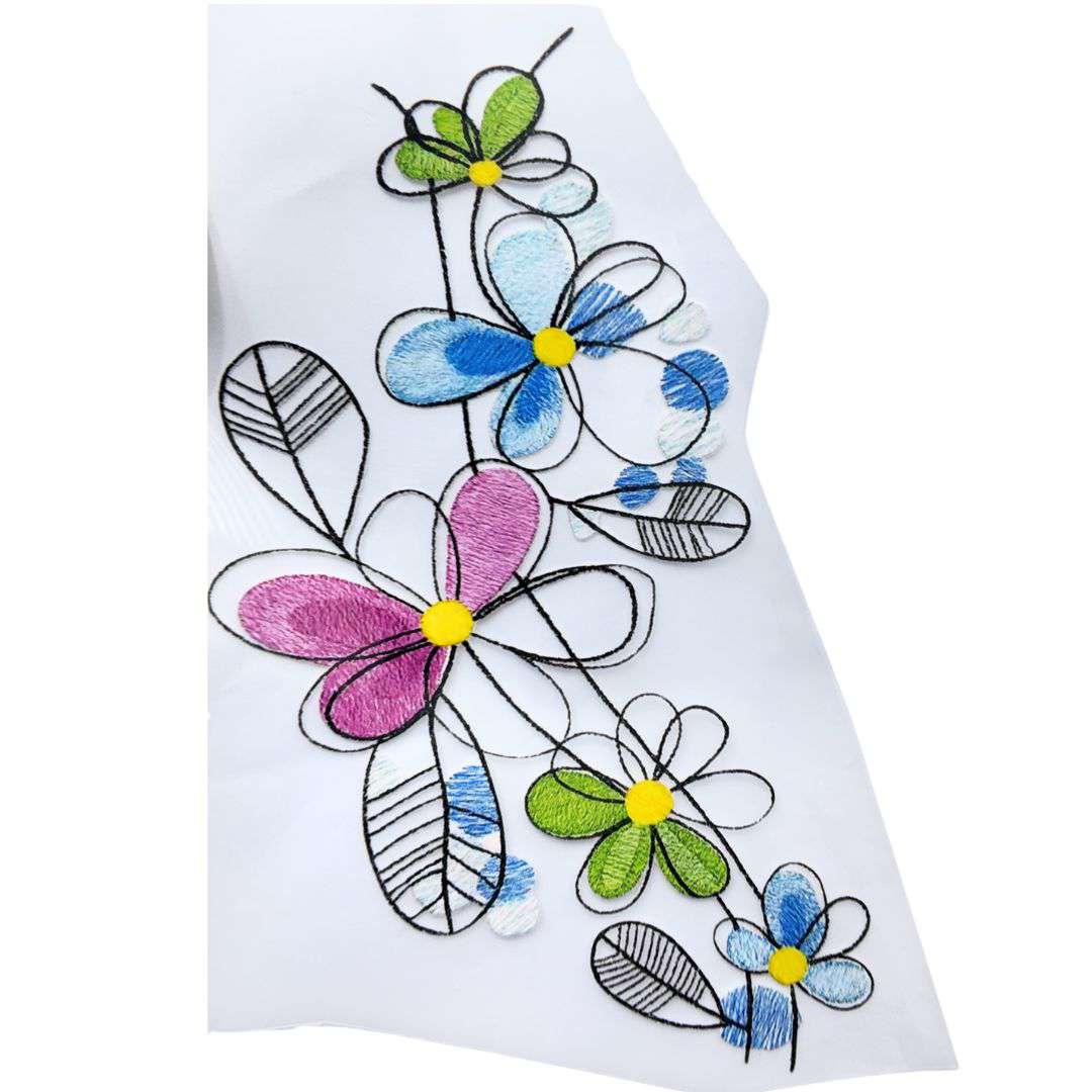 Flower Embroidery DTF Puff Sticker Style -1
