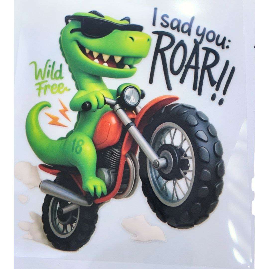 Wild Free Roar Design Kids DTF Emboss Stickers