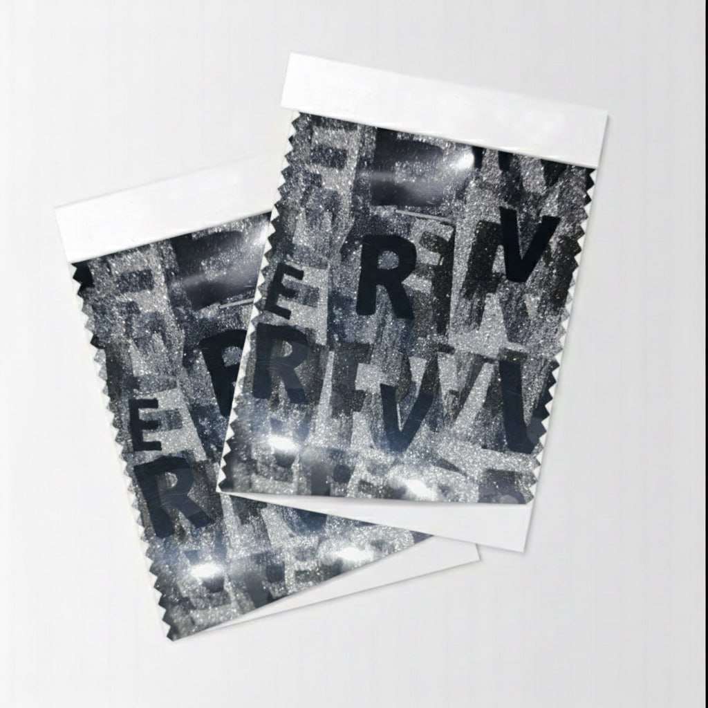 Letter Glitter Black Color PU Vinyl